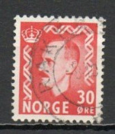 Norway, 1951, King Haakon VII, 30ö/Scarlet, USED - Used Stamps