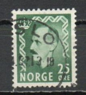 Norway, 1956, King Haakon VII, 25ö/Green, USED - Oblitérés