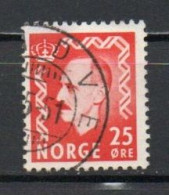 Norway, 1950, King Haakon VII, 25ö/Scarlet, USED - Oblitérés