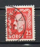 Norway, 1950, King Haakon VII, 25ö/Scarlet, USED - Used Stamps