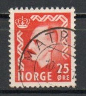 Norway, 1950, King Haakon VII, 25ö/Scarlet, USED - Used Stamps