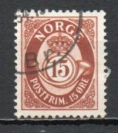 Norway, 1952, Posthorn/Photogravure, 15ö/Red-Brown, USED - Oblitérés