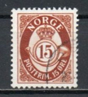 Norway, 1952, Posthorn/Photogravure, 15ö/Red-Brown, USED - Used Stamps