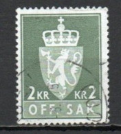 Norway, 1972, Coat Of Arms/Photogravure, 2Kr/Phosphor, USED - Dienstzegels