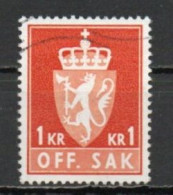Norway, 1972, Coat Of Arms/Photogravure, 1Kr/Red, USED - Service