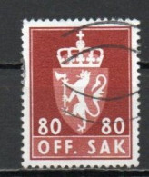 Norway, 1972, Coat Of Arms/Photogravure, 80ö/Phosphor, USED - Dienstzegels