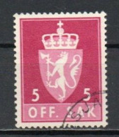 Norway, 1955, Coat Of Arms/Photogravure, 5ö, USED - Dienstmarken