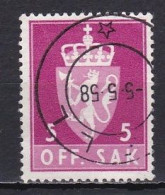 Norway, 1955, Coat Of Arms/Photogravure, 5ö, USED - Dienstmarken