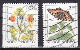 Norway, 1993, Butterflies, Set, USED - Used Stamps