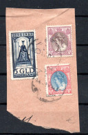 Niederlande 1923 Freimarke 133 Wilhelmina 5 Gulden Gebraucht Auf Briefstuck - Gebraucht