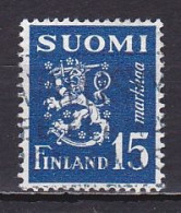 Finland, 1948, Lion, 15mk, USED - Gebruikt