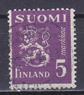 Finland, 1945, Lion, 5mk/Purple, USED - Used Stamps