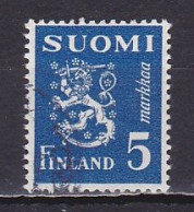 Finland, 1945, Lion, 5mk/Blue, USED - Oblitérés