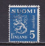 Finland, 1945, Lion, 5mk/Blue, USED - Oblitérés