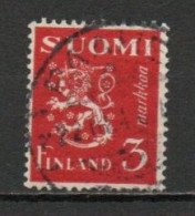 Finland, 1945, Lion, 3mk/Red, USED - Used Stamps