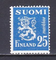 Finland, 1952, Lion, 25mk, UNUSED NO GUM - Neufs