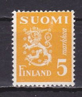 Finland, 1946, Lion, 5mk, UNUSED NO GUM - Neufs