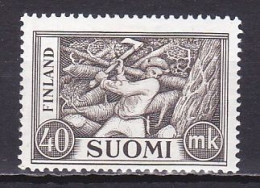 Finland, 1952, Wood Cutter, 40mk, MNH - Nuevos