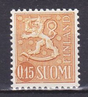 Finland, 1957, Lion, 15mk, MH - Neufs