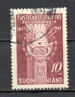 Finland, 1947, Savings Bank 125th Anniv, 10mk, USED - Gebruikt