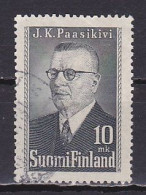 Finland, 1947, Pres. Juho H Paasikivi, 10mk, USED - Oblitérés