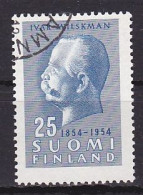 Finland, 1954, Ivar Wilkskman, 25mk, USED - Oblitérés