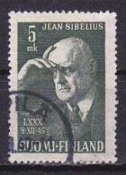 Finland, 1945, Jean Sibelius 80th Birthday, 5mk, USED - Used Stamps