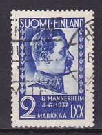 Finland, 1937, Field Marshal Mannerheim 70th Birthday, 2mk, USED - Gebraucht