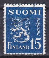 Finland, 1948, Lion, 15mk, USED - Used Stamps