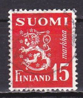 Finland, 1952, Lion, 15mk, USED - Used Stamps