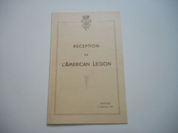 LORRAINE, VOSGES - SAINT DIE, 1947, RECEPTION DE L'AMERICAN LEGION, MENU ANCIEN - Lorraine - Vosges