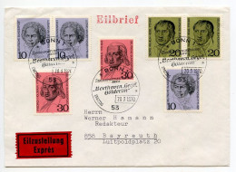 Germany, West 1970 Express / FDC Scott 1014-1016 Ludwig Von Beethoven, Georg Hegel, Friedrich Holderlin - 1961-1970