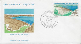 Saint-Pierre Et Miquelon 1976 Y&T 452 Sur FDC. Barrage De La Vigie - Wasser