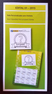 Brochure Brazil Edital 2013 01 Personalized Stamp Without Vignette Without Stamp - Covers & Documents