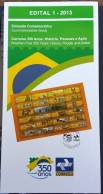Brochure Brazil Edital 2013 01 Correios 350 Years Postal Services Without Stamp - Briefe U. Dokumente