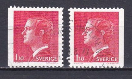 Sweden, 1977, King Carl XVI Gustaf, 1.10kr/2 X Perf 3 Sides, USED - Used Stamps