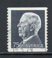 Sweden, 1972, King Gustaf VI Adolf, 75ö/Perf 2 Sides, USED - Used Stamps