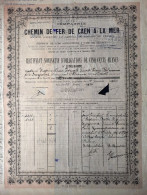 Chemin De Fer De Caen à La Mer -certificat Nominatif D'obligations De 500 Francs - 1934 - Ferrocarril & Tranvías