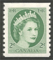 Canada QEII Wilding Vert Green Roulette Coil MH * Neuf (C03-45) - Unused Stamps