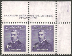 Canada John Thompson Block Plate No  2 MNH ** Neuf SC (03-49ur2) - Unused Stamps