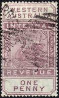 AUSTRALIA / WESTERN AUSTRALIA - SG.F19 1d Dull Purple Internal Revenue Stamp - Used COOLGARDIE / PO Duplex Cancel VFine - Gebraucht