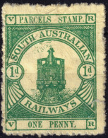 AUSTRALIA / SOUTH AUSTRALIA - South Australian Railways 1d Green Parcel Stamp - Used (faults) - Usati