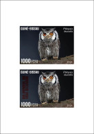 GUINEA BISSAU 2024 DELUXE PROOF - REG & OVERPRINT - OWL OWLS HIBOU HIBOUX - BIODIVERSITY - WILDLIFE WORLD DAY - Owls