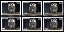GUINEA BISSAU 2024 SET 6V - REG & OVERPRINT - OWL OWLS HIBOU HIBOUX - BIODIVERSITY - WILDLIFE WORLD DAY - MNH - Owls