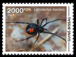 GUINEA BISSAU 2024 STAMP 1V - POISONOUS TOXIC VENOMOUS - BLACK WIDOW SPIDER SPIDERS VEUVE NOIRE - MNH - Ragni