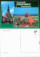 Ansichtskarte Greifswald Kirche, Markt Mit Geschäfte 1995 - Greifswald