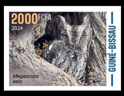 GUINEA BISSAU 2024 IMPERF STAMP 1V - CAMOUFLAGE - OWLS OWL HIBOUX HIBOU BIRDS OISEAUX - MNH - Owls