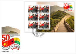 GUINEA BISSAU 2024 FDC IMPERF MS 6V - CHINA DIPLOMATIC RELATIONS - MAO ZEDONG TSE TUNG - CHINA ANNIVERSARY - Mao Tse-Tung