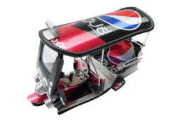 *** Pepsi Dark *** Detailgetreue Handgefertigte Nachbildung: TUK TUK Taxi Aus Thailand - 14x7x6 Cm - Motos