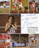 PHOTO GRAND FORMAT 1 - ENV 1 - SPORT - ATHLETISME - PHOTO DEDICACEE DE LA FRANCAISE ANNETTE SERGENT - 10000 M SPLIT 1990 - Signiert